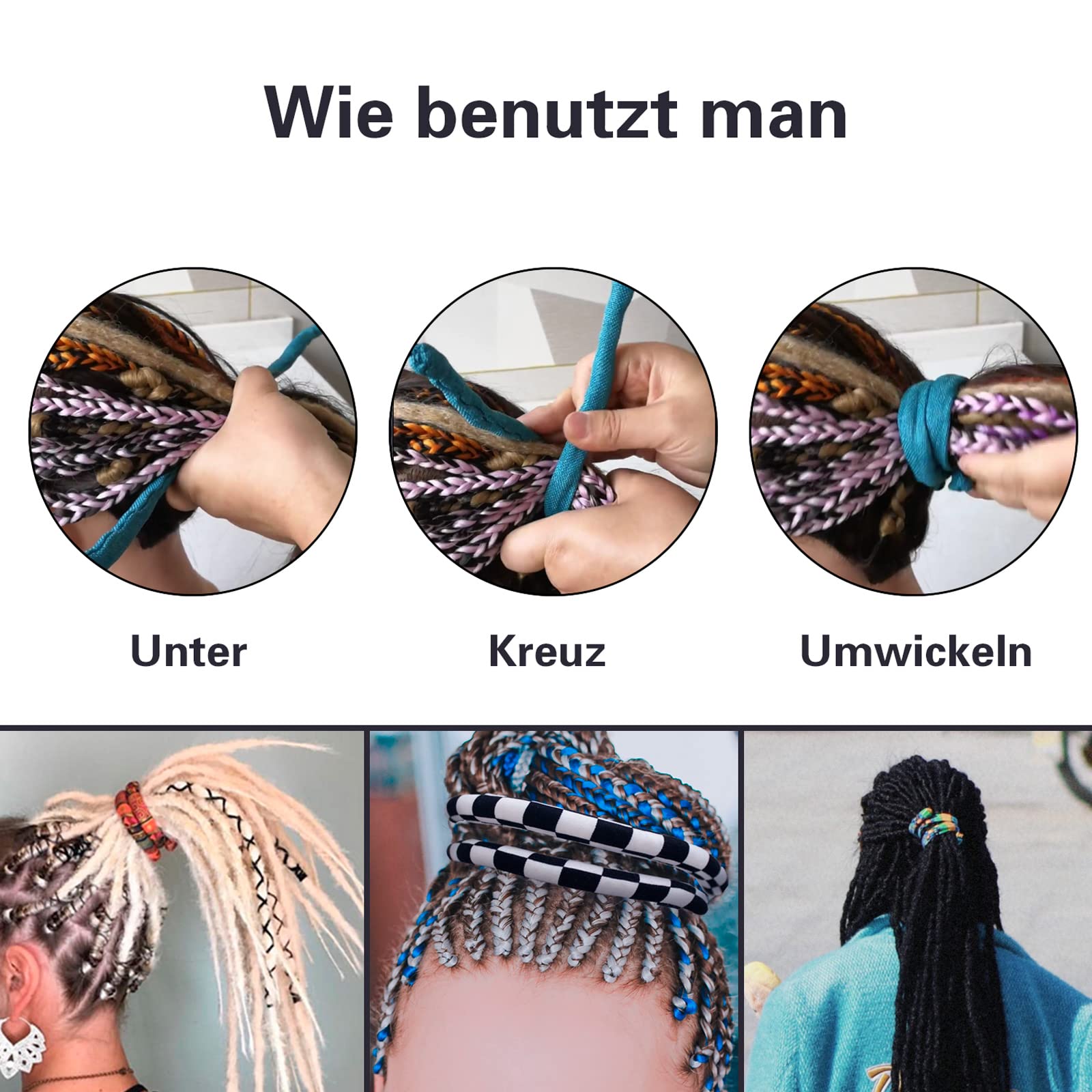 Spiral Lock Hair Tie Dreadlock Accessories Adjustable Secure Hold for Women Men Amazon.com : 4 Pieces Spiral Lock Hair Tie for Dreadlocks  main image 4