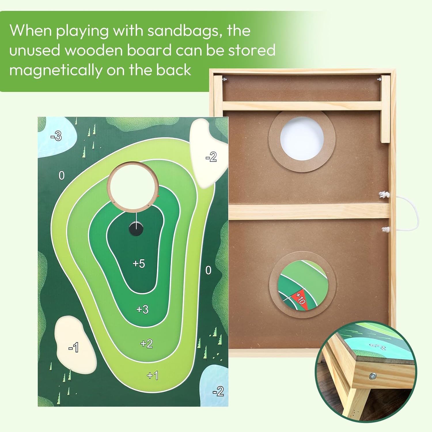 2-in-1 Cornhole Board Set & Dartboard Target Game, Adults Bean Bag Toss for Yard Games with 4 Darts & 4 Bean Bags, Indoor Outdoor Office Party Play, 33.5in x 21.6in (2-in-1 Cornhole Board Set)