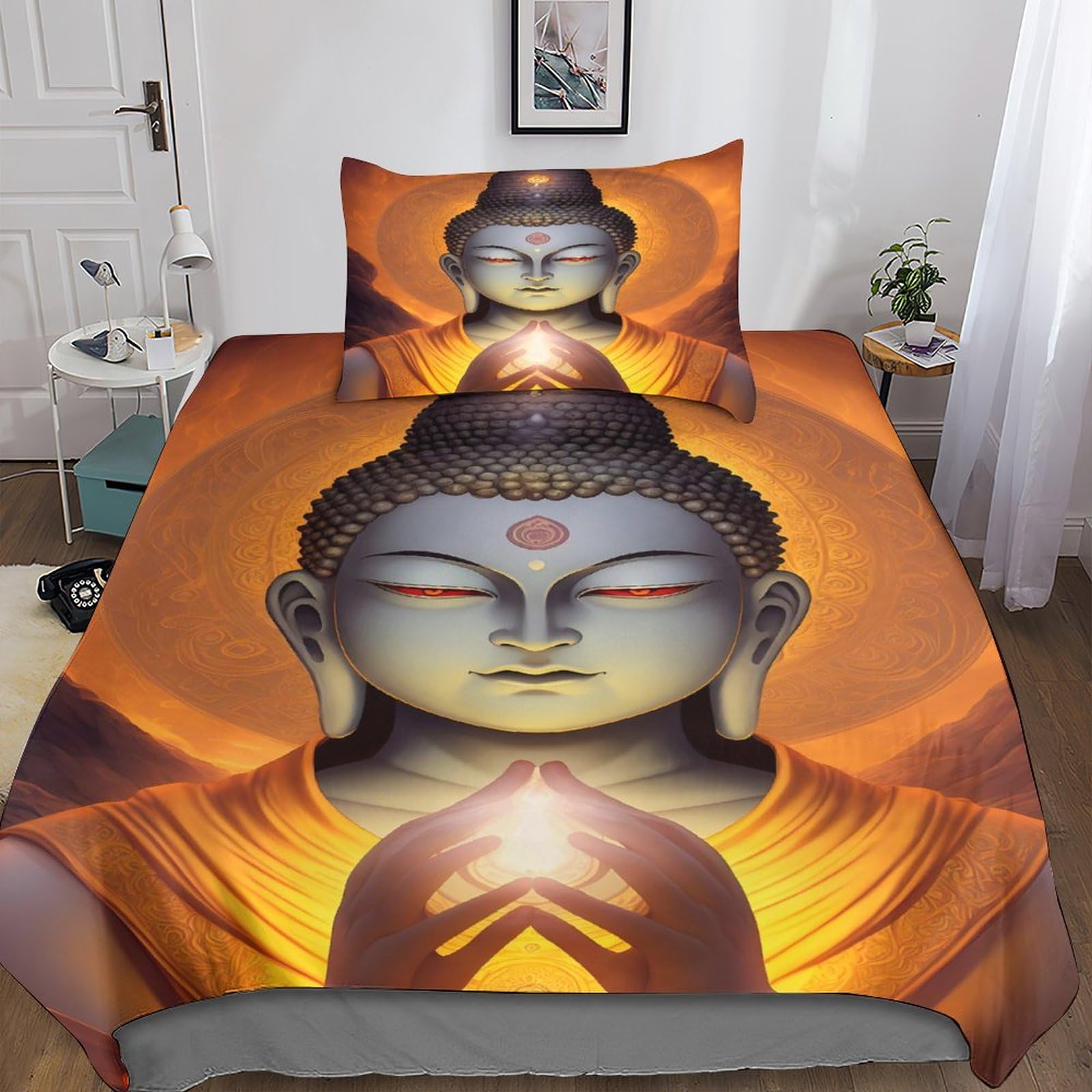 Housse de couette Buddha parure de lit 135x200 ensemble literie simple garçon