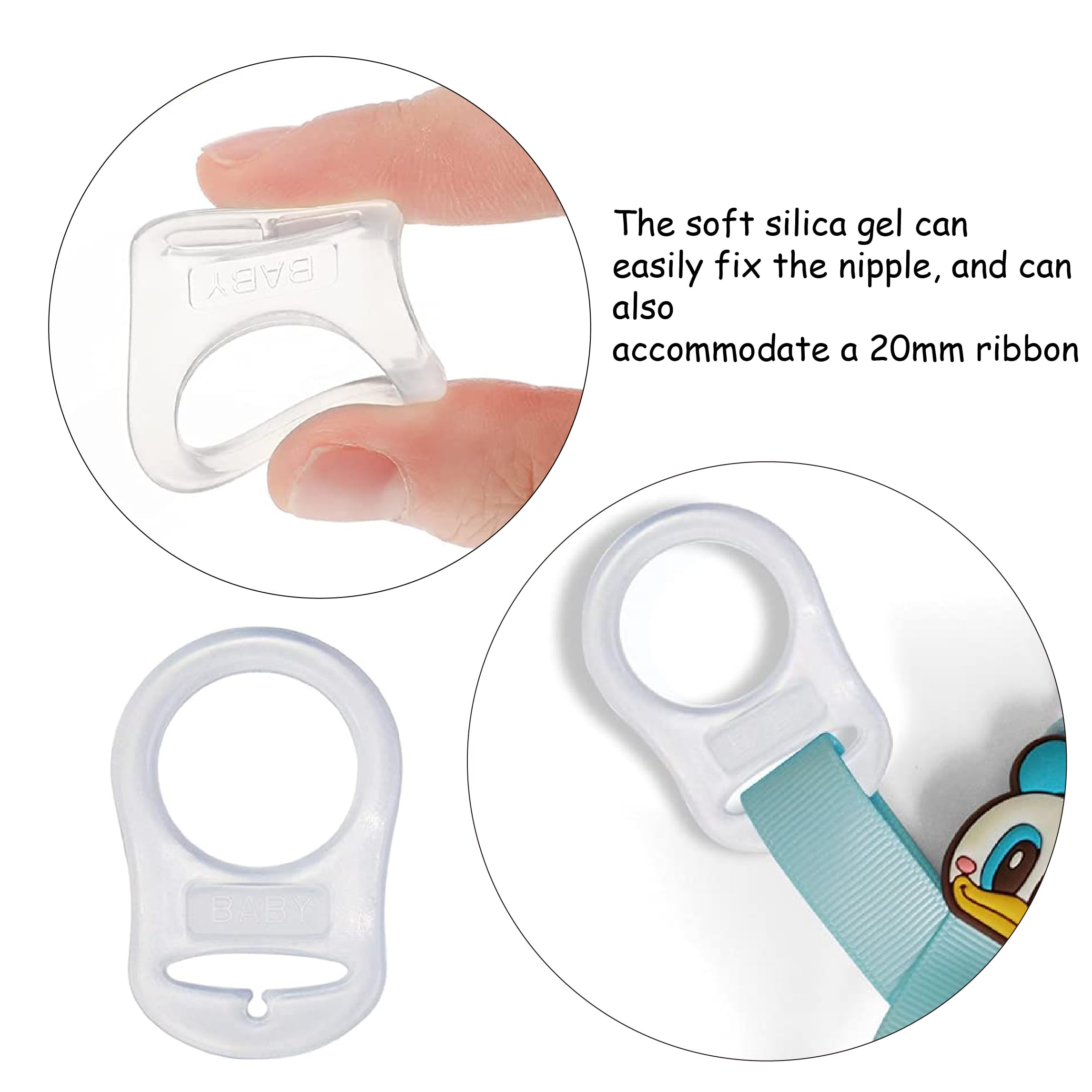 Adattatore per Clip Supporto Porta Ciuccio in Silicone, 4 Pezzi