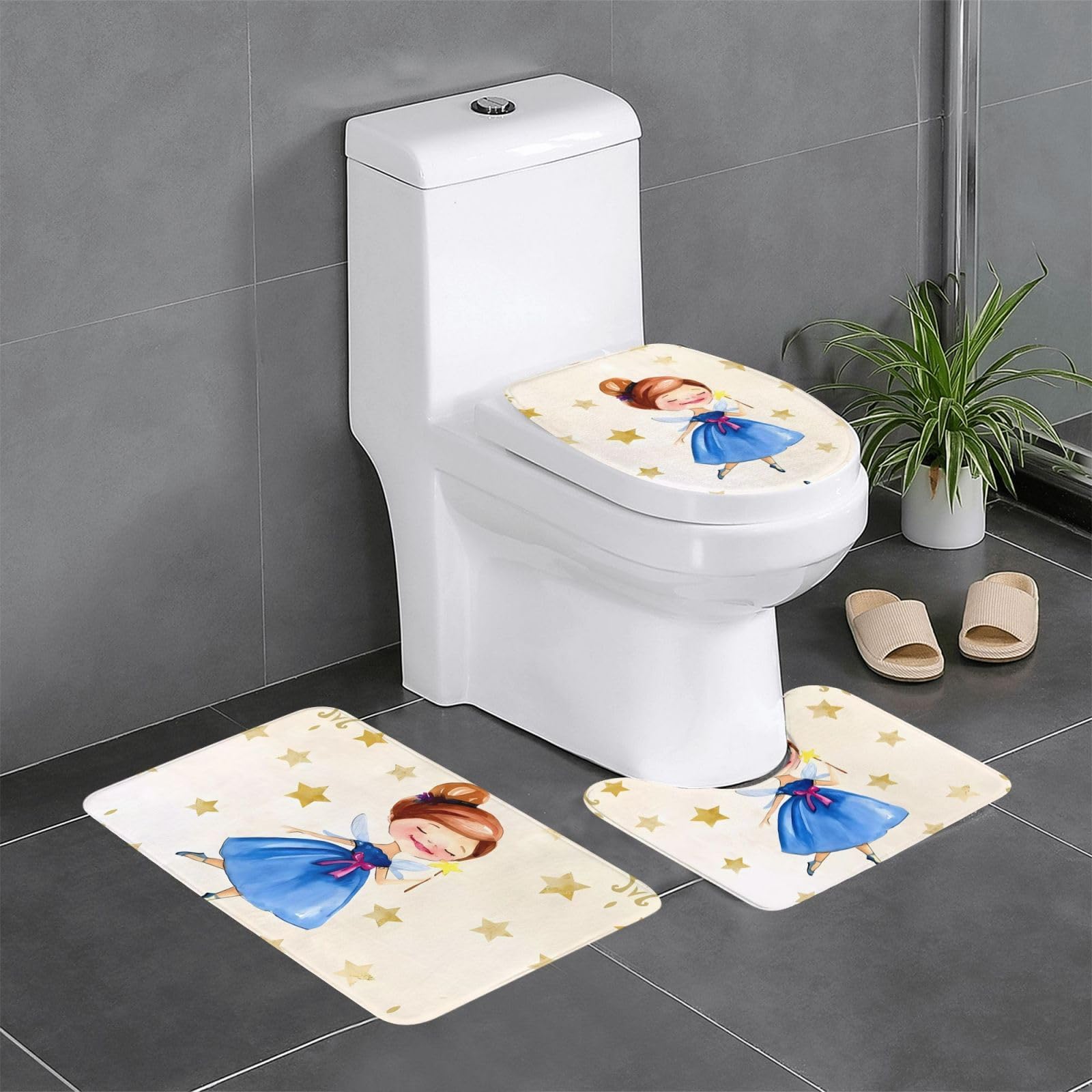 Tapis de bain absorbants à motifs étoiles séchage rapide hôtel