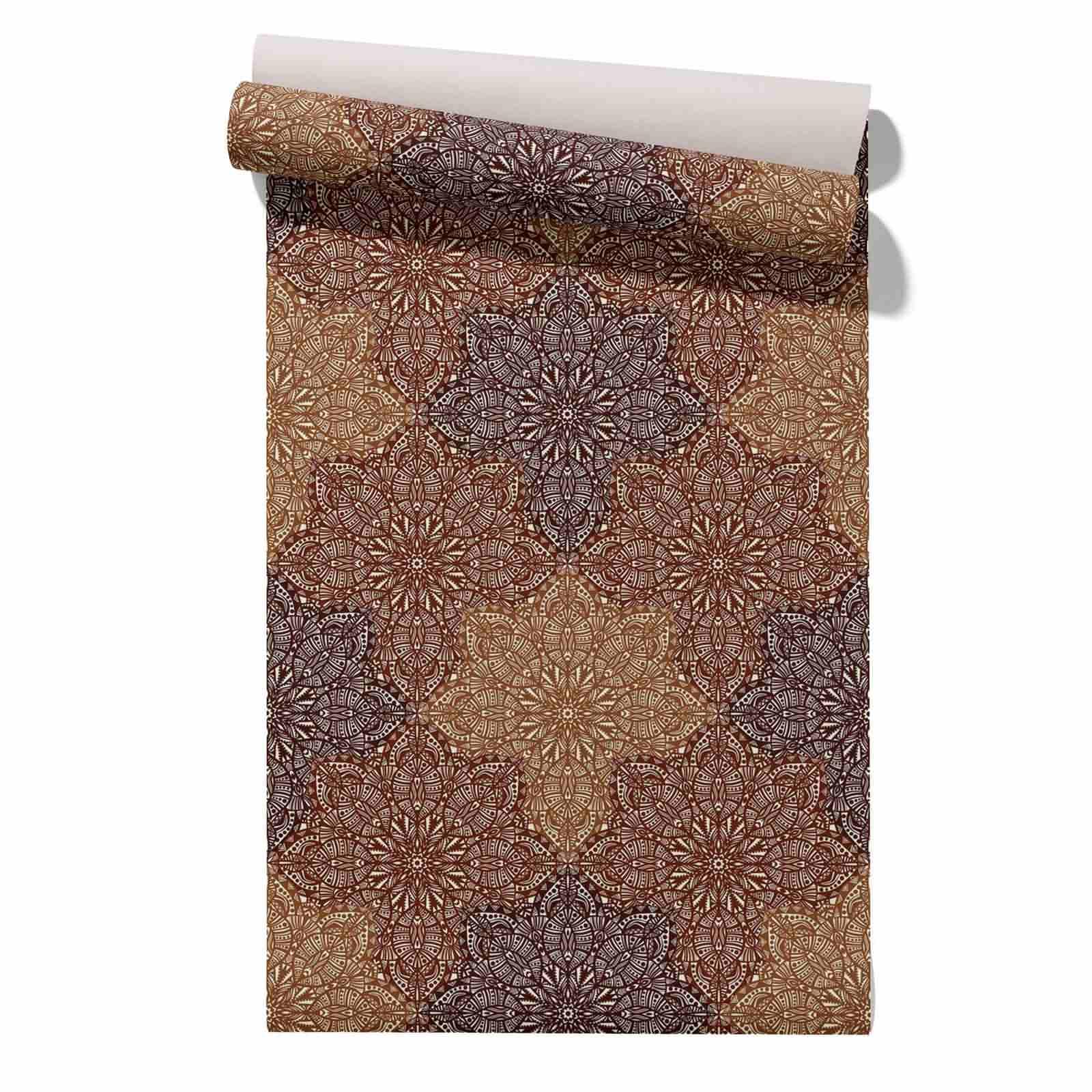 CEVAN Flower Peel and Stick Wallpaper Drawer Liner Bedroom Mandala Ethnic Retro Romantic for Clothes Waterproof Removable Peel Stick 45x200cm