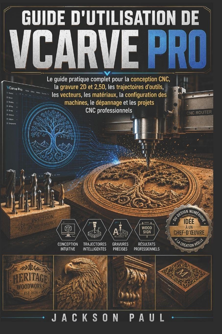 Livre VCarve Pro pour créer des trajectoires d'outils CNC