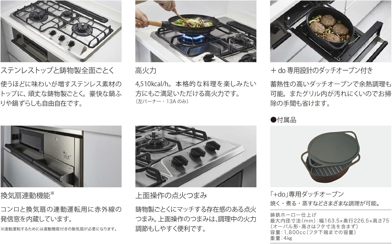 Amazon.co.jp: ビルトインガスコンロ 都市ガス13A専用 75cm ステンレス 