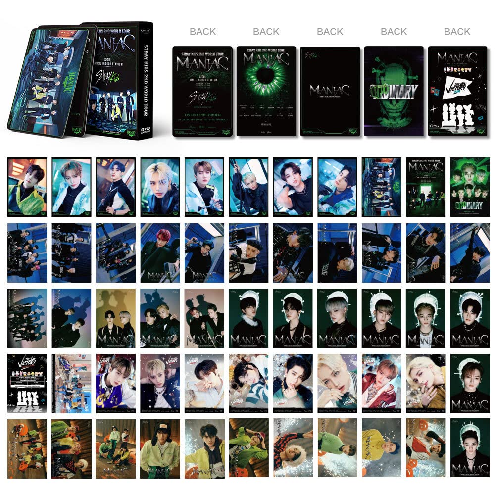 55pcs Stray Kids Maniac Photo Cards Stray Kids Merch Lomo Cards