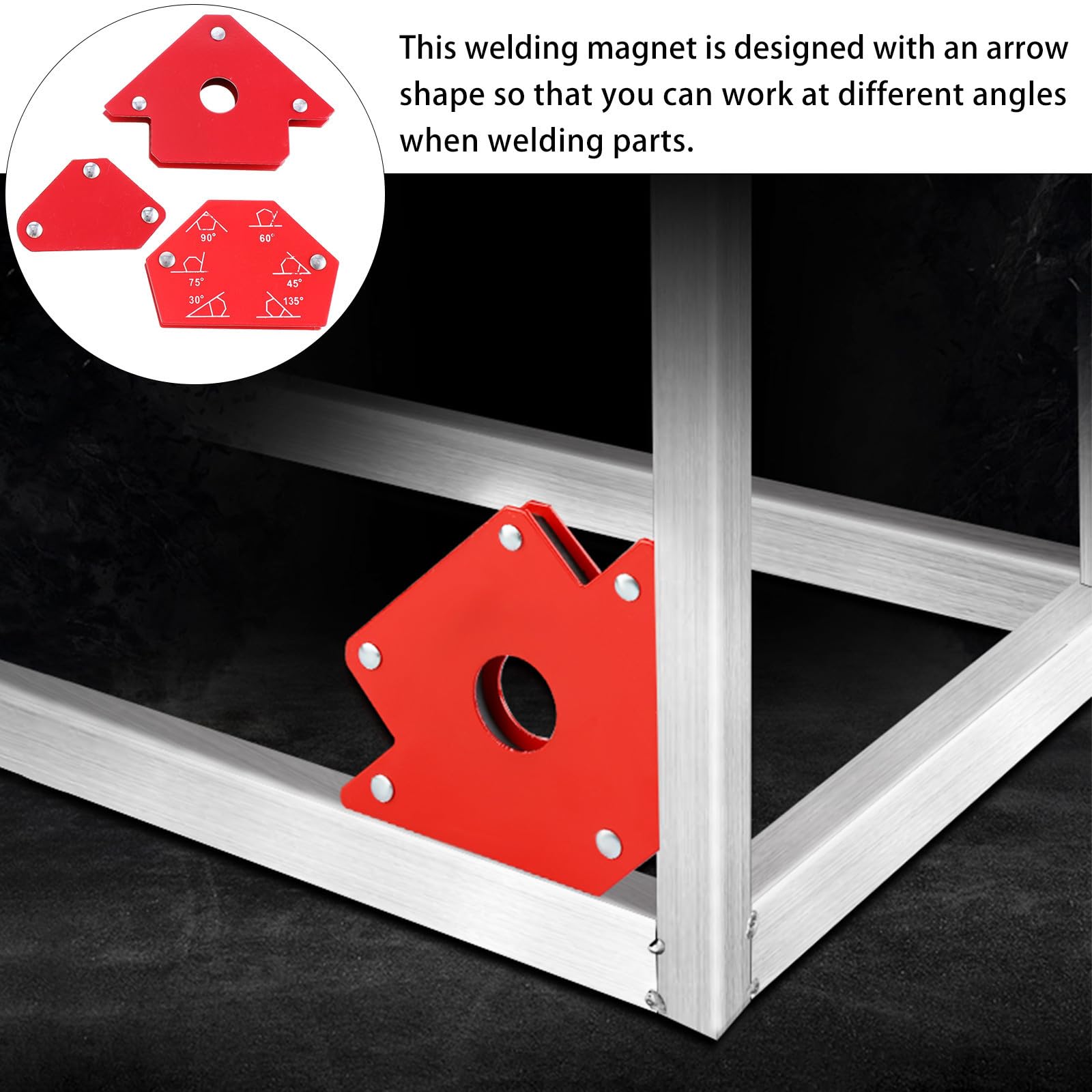 6 Piezas Soporte de Soldadura Magnético Rojo de Posicionador