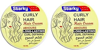 كريم العناية بالشعر المجعد للشعر المجعد يدوم 48 ساعة لتحديد تموجات الشعر من ستاركي، سعة 150 مل، قطعتان