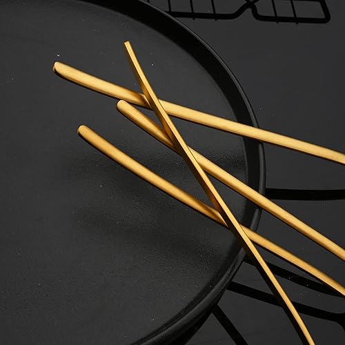 Miniatura 6 de JASHII Juego de cubiertos modernos  Juego de cubiertos de 20 piezas de oro mate  Juego de cubiertos de acero inoxidable 304 cepillado  Mango