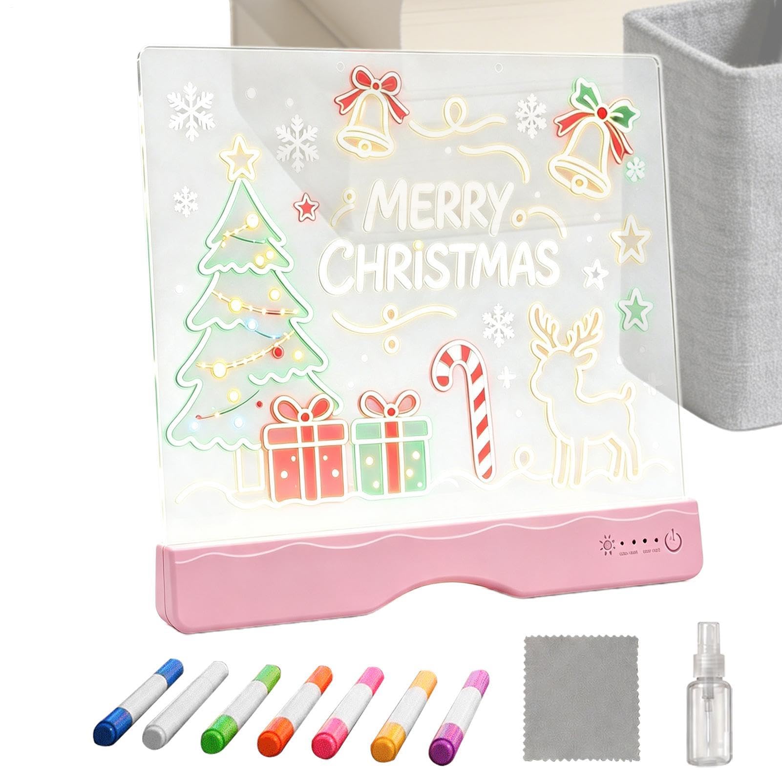 Tablero de dibujo LED recargable con marcadores