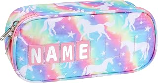 Cambond Pencil Case for Girls - Cute Pencil Cases for Kids Teen Girls Big Capacity Pencil Box Special Pencil Pouch for School with Personalized Letter Cards Included, Rainbow Unicorn