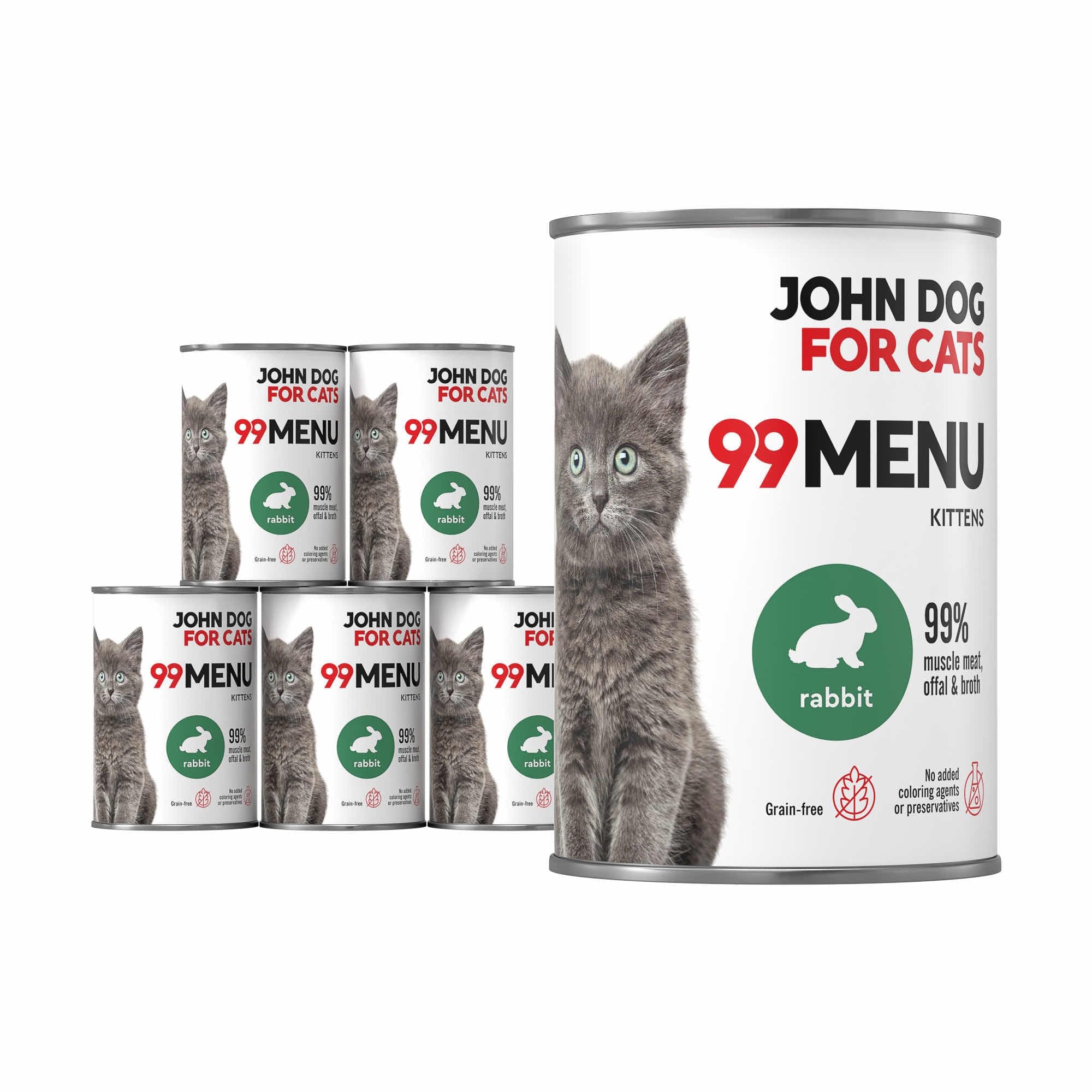 JOHN DOG KARMA MOKRA for Cats 99 MENU KOCIAK KRÓLIK 400g*6