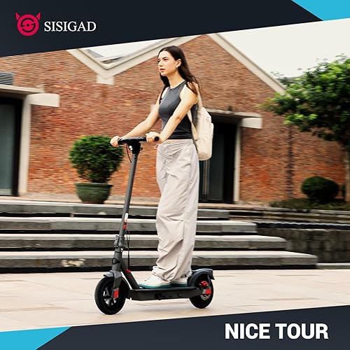 Miniatura 7 de SISIGAD Electric Scooter Adults Peak 500W, 3 Gears,152030 Miles Long Range Scooter Electric for Adults, 8.5"10" Solid Tires,19 MPH Fast Max Speed
