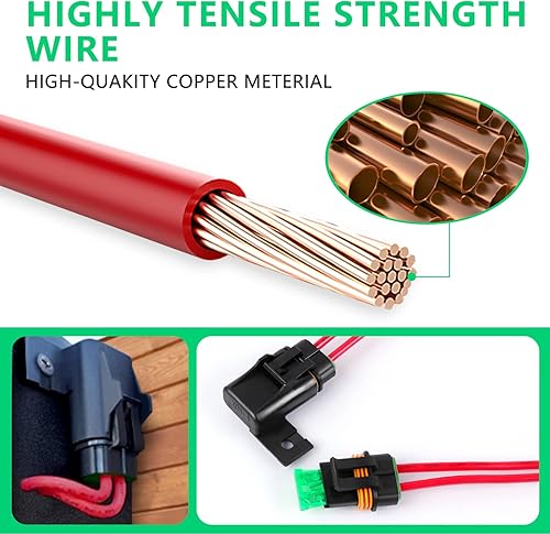 Miniatura 10 de Newdeli Paquete de 10 portafusibles en línea de 14 AWG 12 V ATOATC resistente al agua en línea portafusibles con 100 fusibles de hoja estándar