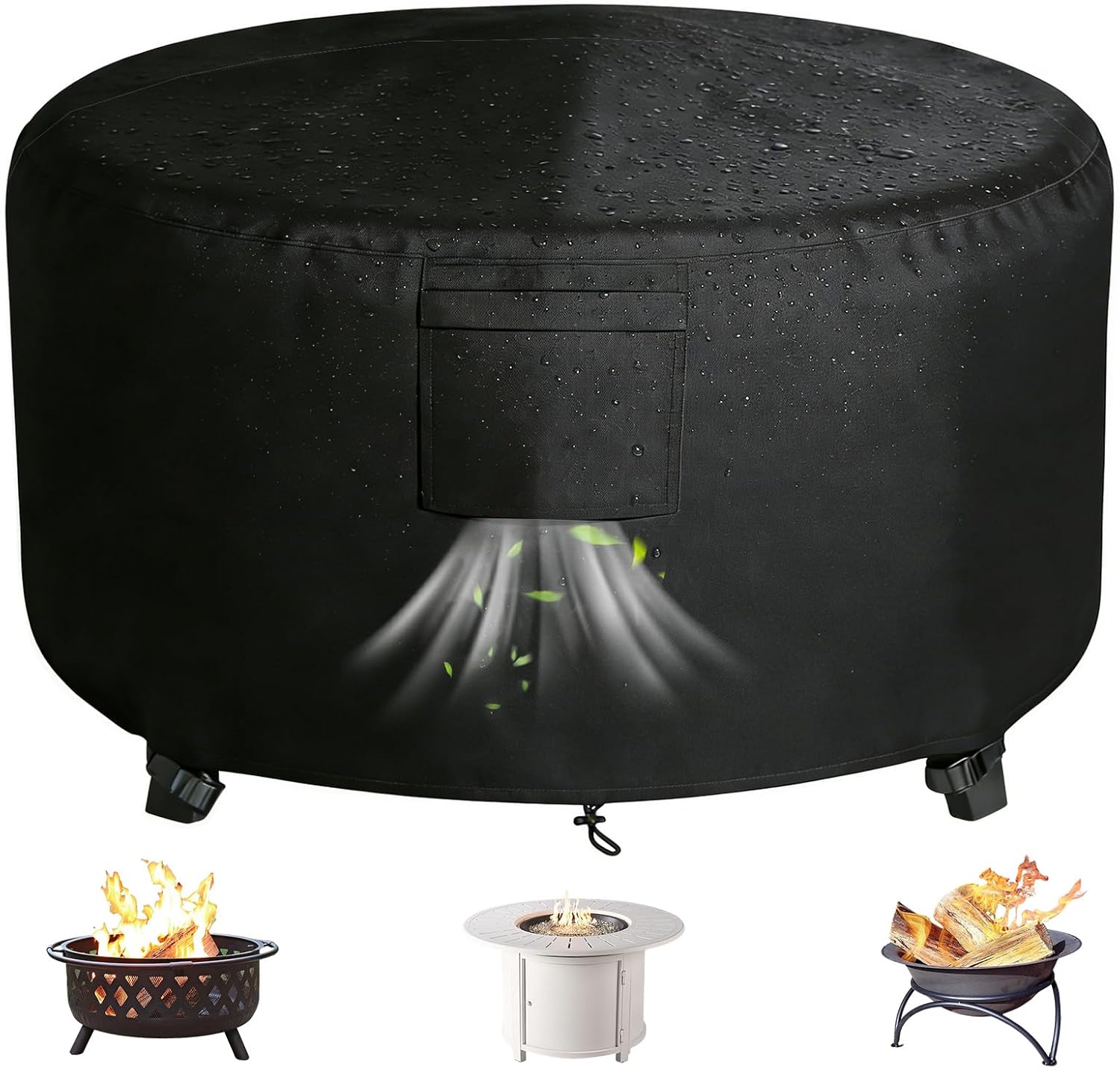 Chinchilla Heavy Duty 48 Inch Round Fire Pit Cover - 100% Waterproof & Weatherproof, Durable All-Season Protection for 45/46/47/48 Inch Propane Fire Pits and Tables