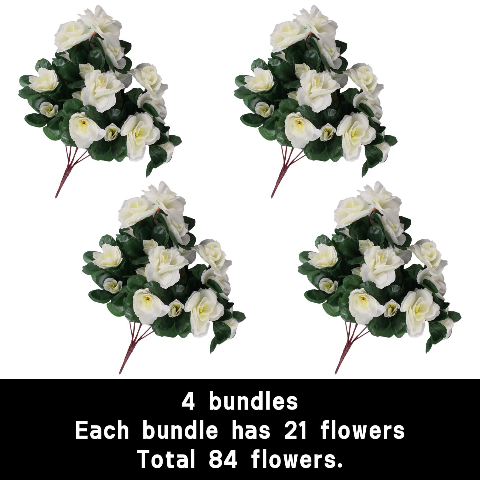 astylishome White Artificial Flowers 84 Bunches Fake Flower Bouquets for Wedding Party Table Centerpieces Floral Arrangement Simulation Bouquet Home Kitchen Decor 0517 - Image 2