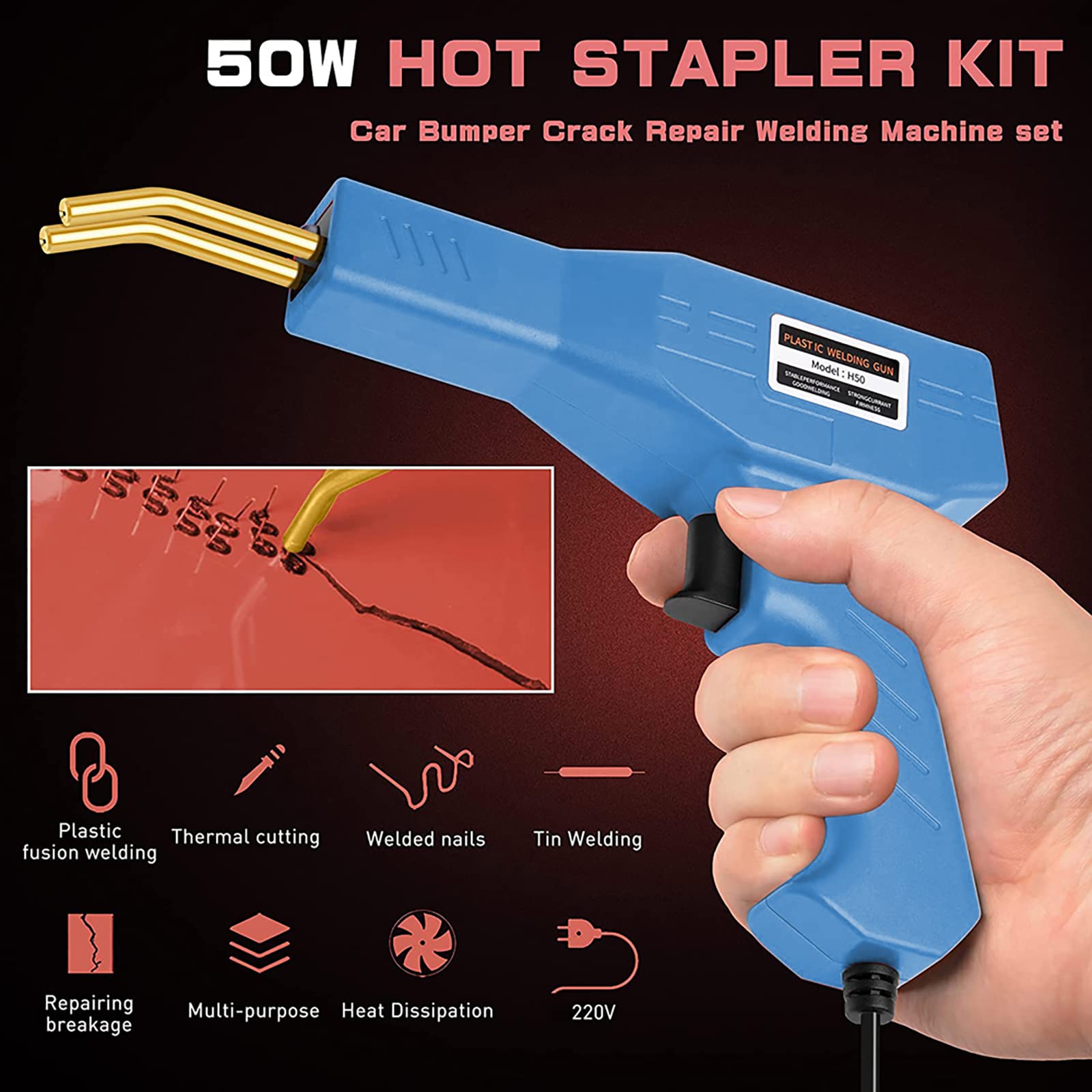 Kunststoff Schweißgerät Auto Stoßstangen Reparatur Set Auto Stoßstangen Reparatur Set 50W Auto Stoßstange Reparatur Set