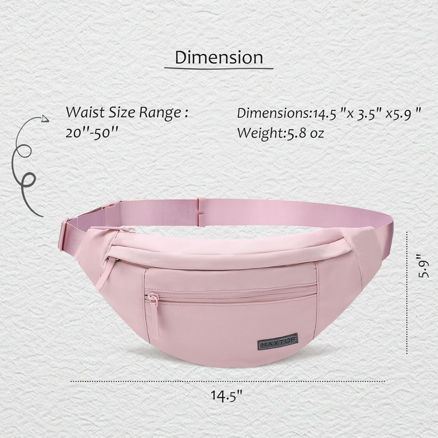 MAXTOP Large Fanny Pack Sling Bag with 4-Zipper Pockets Travel Essentials for Women Men Crossbody Bag,for Traveling Cycling Hiking Climbing Camping,Pink - Image 5