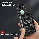 TheGiftKart Tough Armor Bumper Back Cover Case for Vivo V40e / iQOO Z9s 5G | Sliding Camera Cover, Kickstand & Ring Holder | 360° Protection Back Cover for Vivo V40e / iQOO Z9s 5G (PC & TPU, Black) gallery image