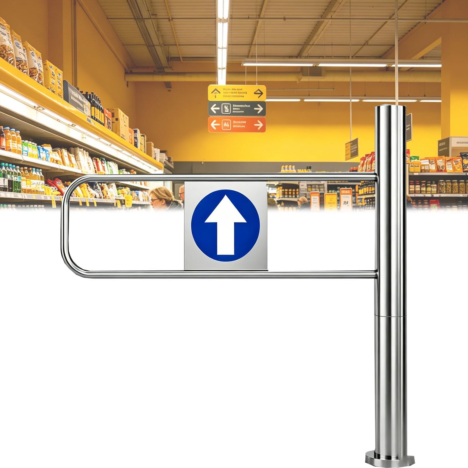 HDYZJQ Library One-Way Entrance Doors 50 60 70 80 90 100 Cm, Wide Exit Swing Gate Automatic Closure, Safety Passage Door for Supermarket/Retail Stores(Right,W- 85cm (34in))