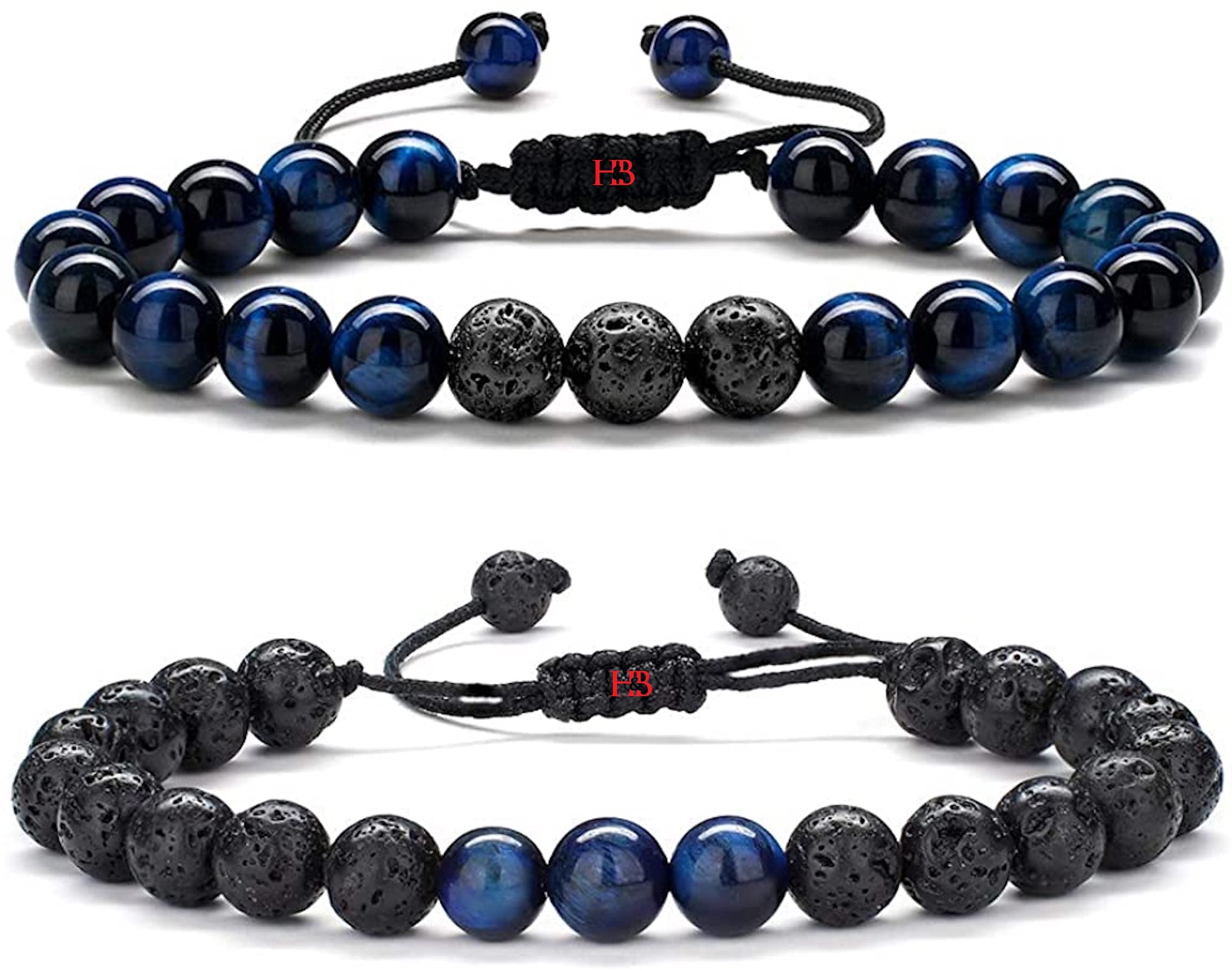 Hot And Bold Couple Beads Long Distance Bracelets with Natural Stones and Healing Properties - His & Hers Matching Set. (Soul Connection Bands (Blue Tiger Eye + Lava Stone)) (B098JKTKDC) Amazon Price History, Amazon Price Tracker