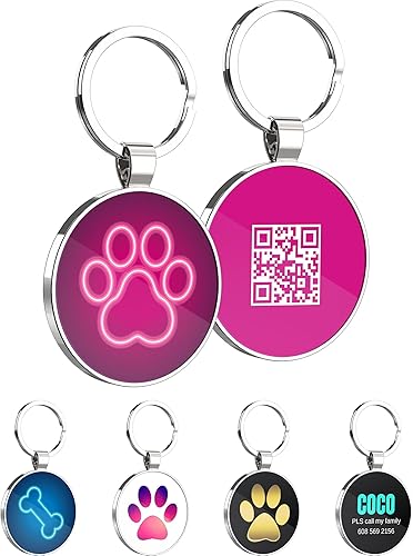 Miniatura 1 de Etiqueta de perro con código QR, etiquetas de perro personalizadas para mascotas, etiquetas de identificación personalizadas para perros y gatos -