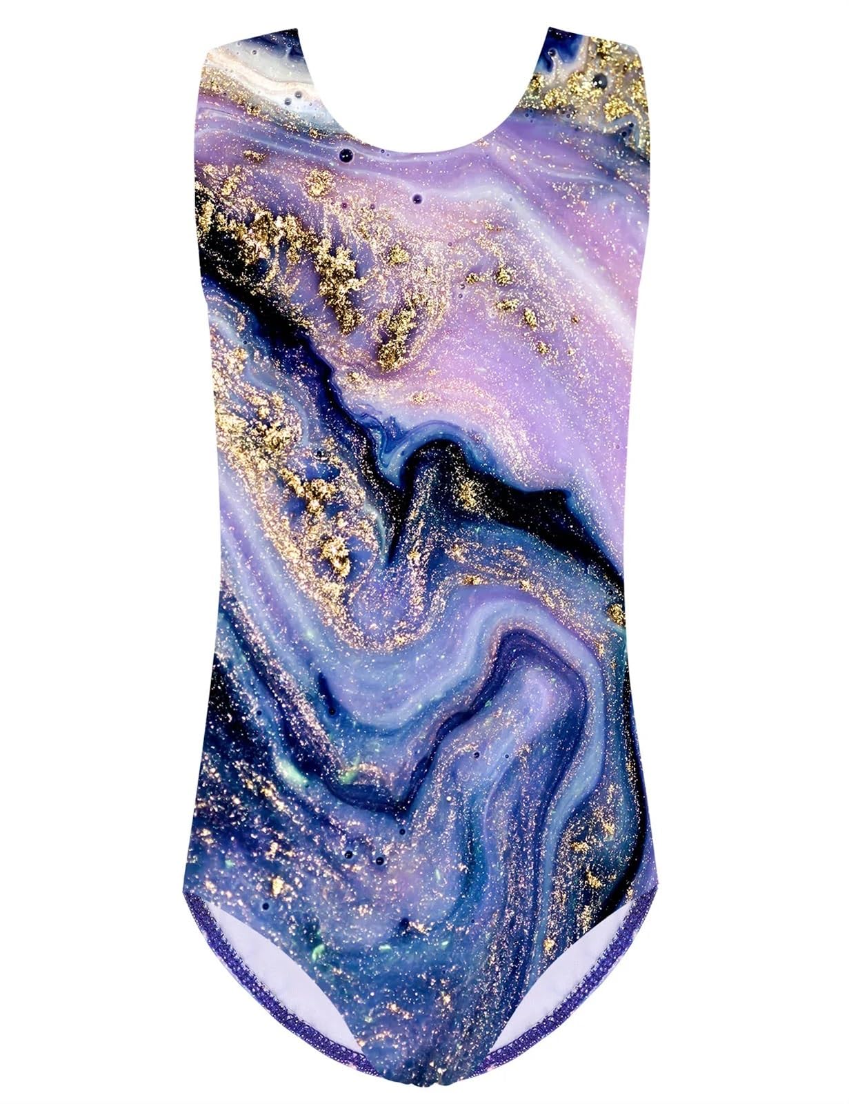 Maillot gimnasia ritmica niña Leotardo de Ballet for niñas de 3 a 12 años, ropa de entrenamiento de práctica de bailarina sin mangas, leotardo de gimnasia con cuello redondo, trajes de baile(B233 Blue