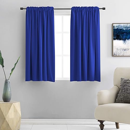 Miniatura 25 de DONREN 2 Paneles Cortinas Opacas con Aislamiento Térmico Azul Marino - Cortinas de Tela Sólida Suave Lisa y Pesada para Dormitorio (Azul Oscuro, 42