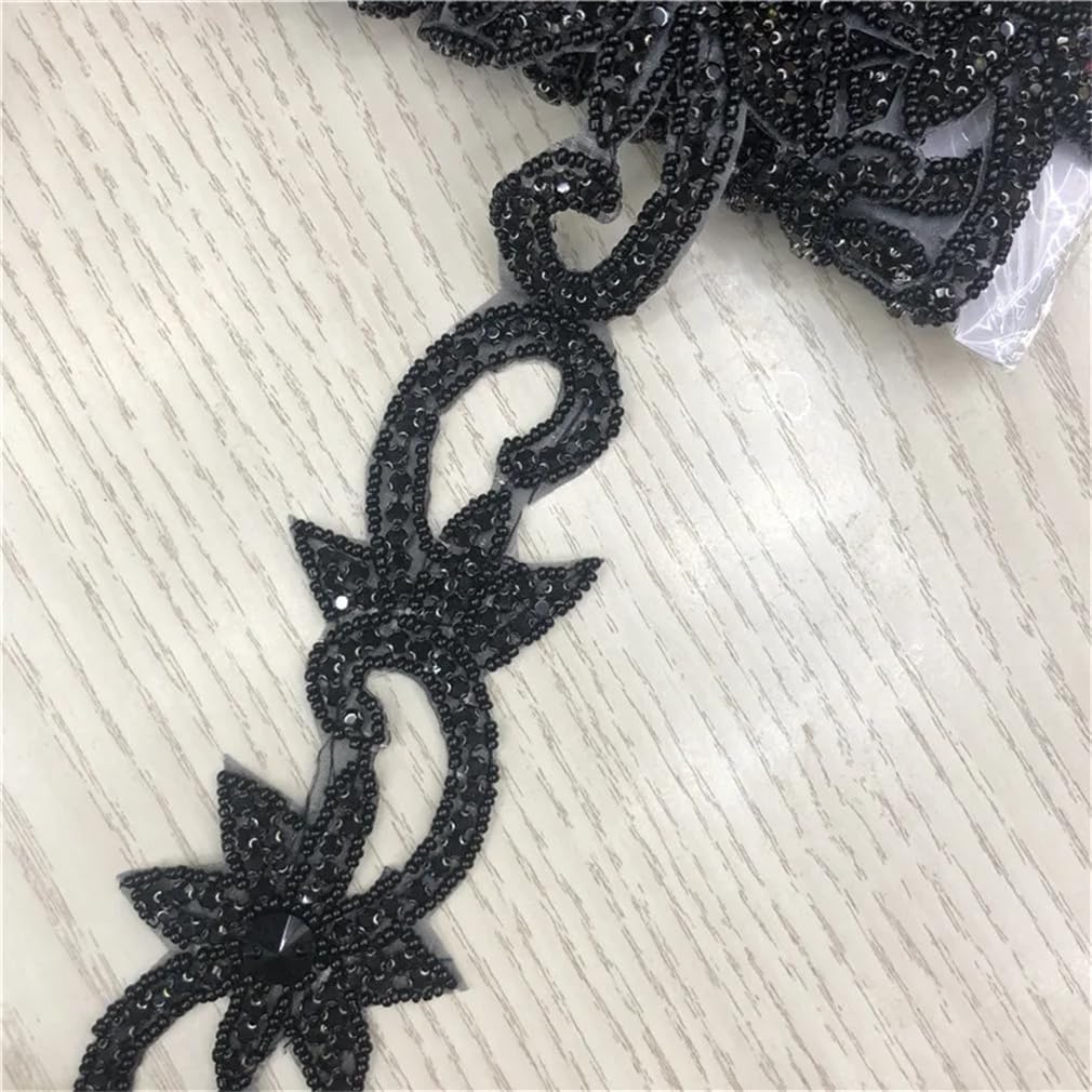 5Yards Crystal Appliques Rhinestones Ribbon Iron On Patches for Wedding Belt Dressing