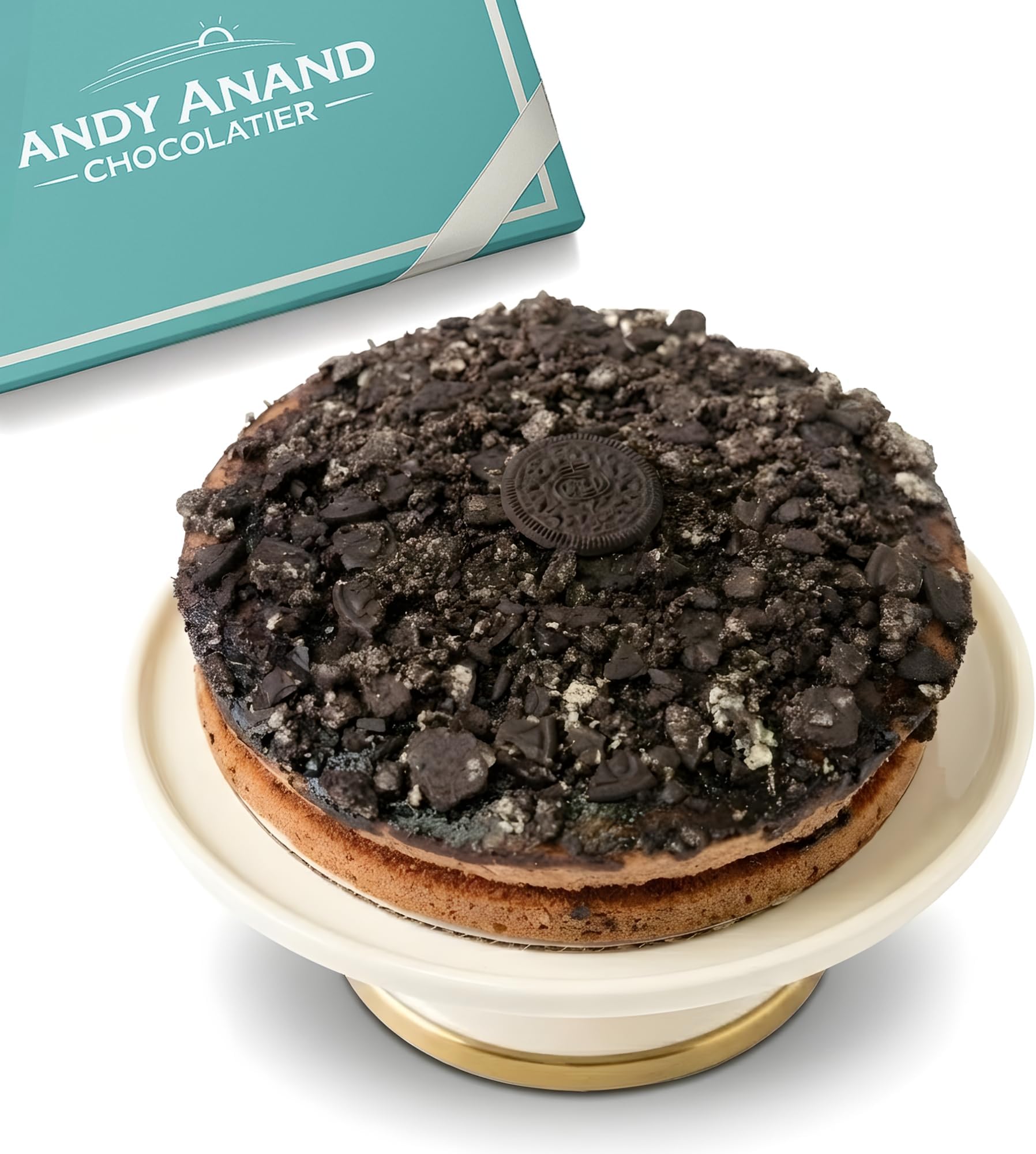 ANDY ANAND CHOCOLATIER Sugar Free Cookies & Cream Cake, 2 lbs - Award-Winning, Fresh & Natural Ingredients, Handcrafted Perfection, Ideal for Diabetics
