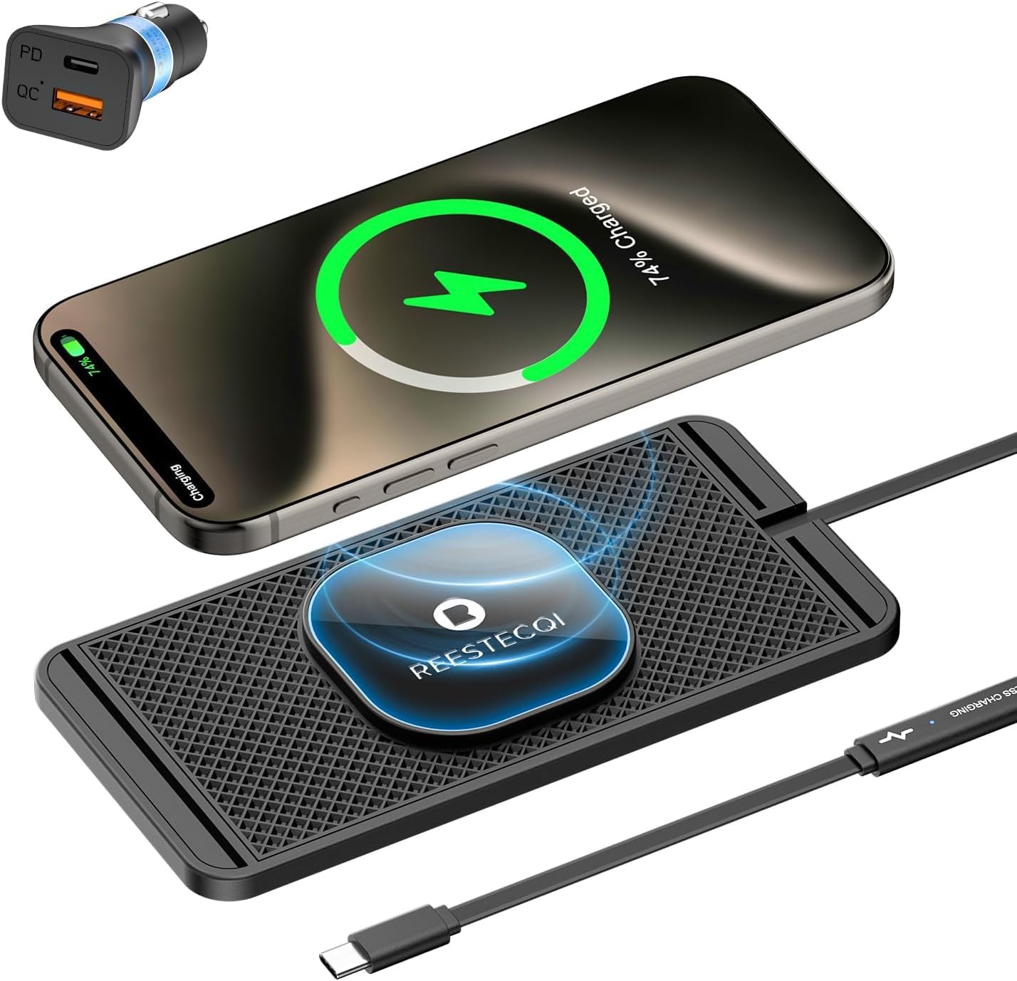 Wireless Charger,POLMXS Wireless car Charger Charging pad