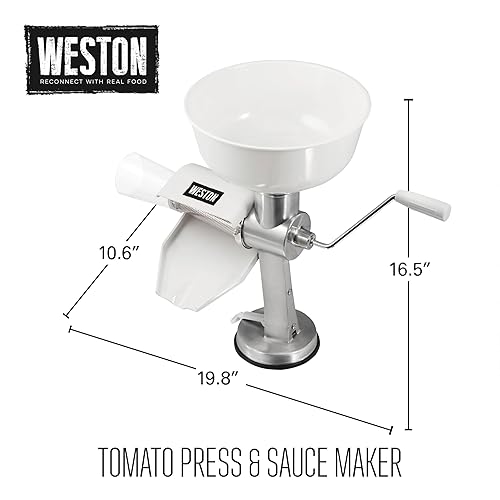 Miniatura 14 de Weston Kit de accesorios de 4 piezas para prensa de tomate y salsa, color plateado