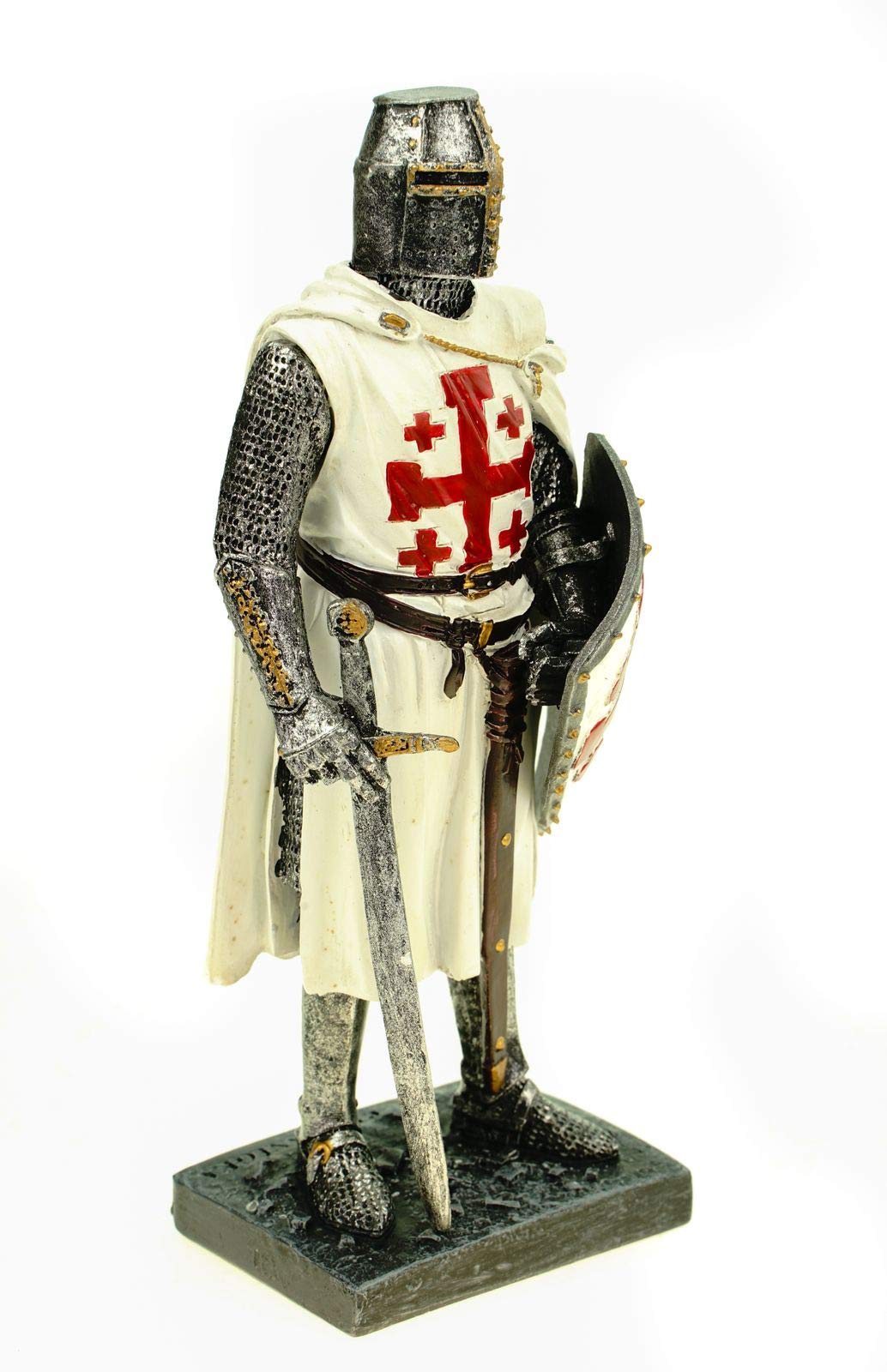 Ritter des heiligen Grabes mit Schwert und Schild 18 cm Figur Templer Skulptur