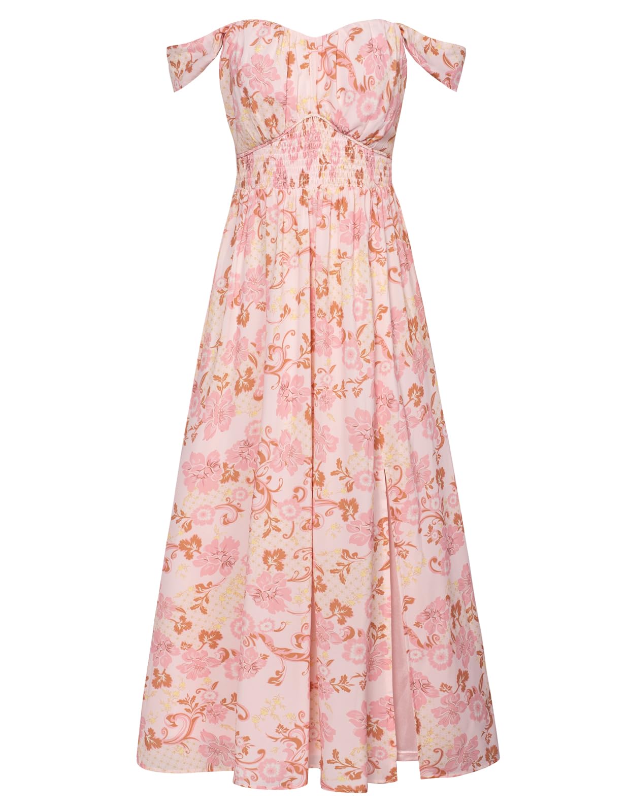 GRACE KARIN 2026 Women's Summer Floral Wedding Guest Dress,Beach Flowy A Line Maxi Off Shoulder Bridesmaid Dresses