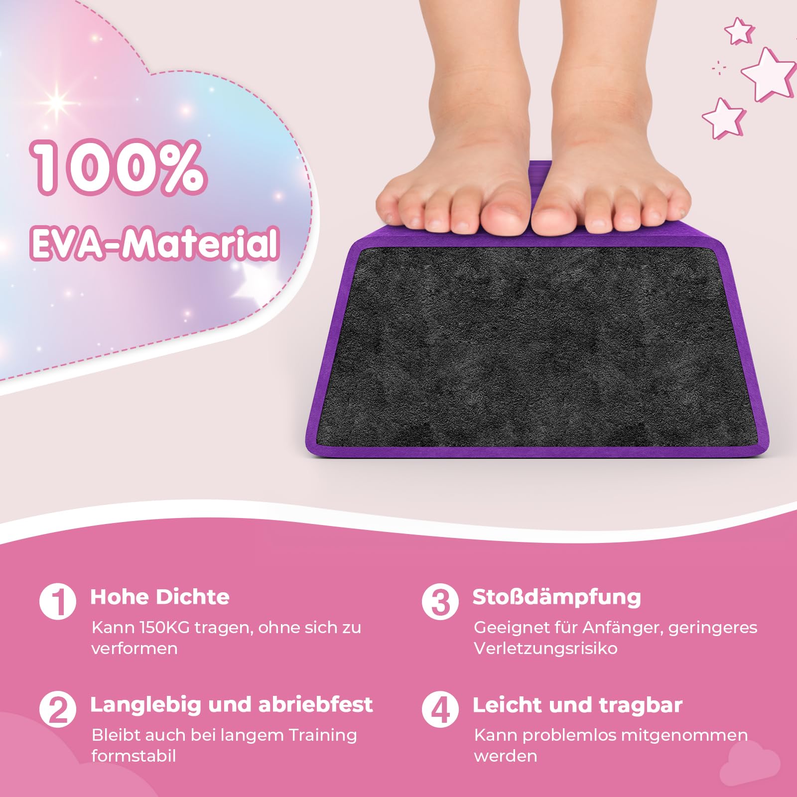 Dripex Barra de equilibrio para niños, plegable, para casa, 210/240 cm, EVA, barra de equilibrio, con bolsa de transporte, rígida, antideslizante, para niños, principiantes, gimnasia, fitness
