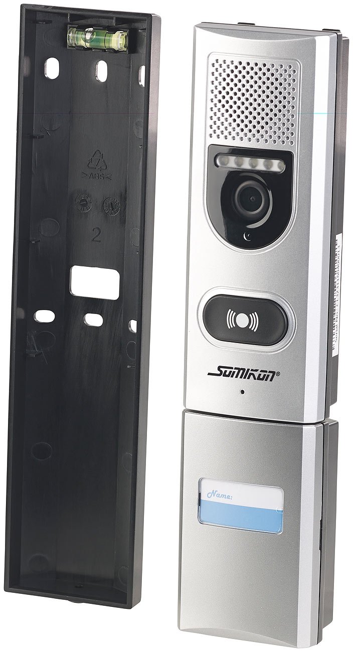 Somikon Türkamera: Funk-Türsprechanlage mit Video-Übertragung; Türöffnungsfunktion; 135° (Funk Türklingel mit Kamera, Türklingel mit Kamera kabellos, LED)