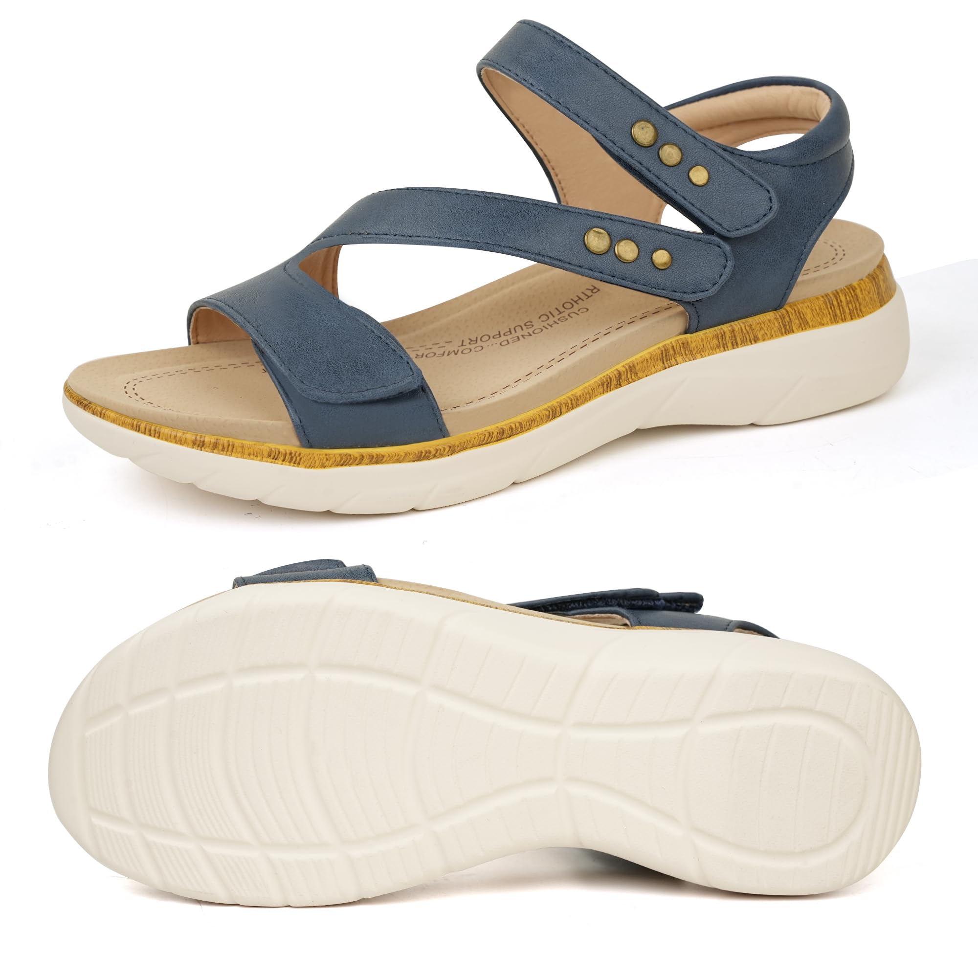 ORTOREX Women Comfortable Arch Support Sandals Cushioned Walking Sandals