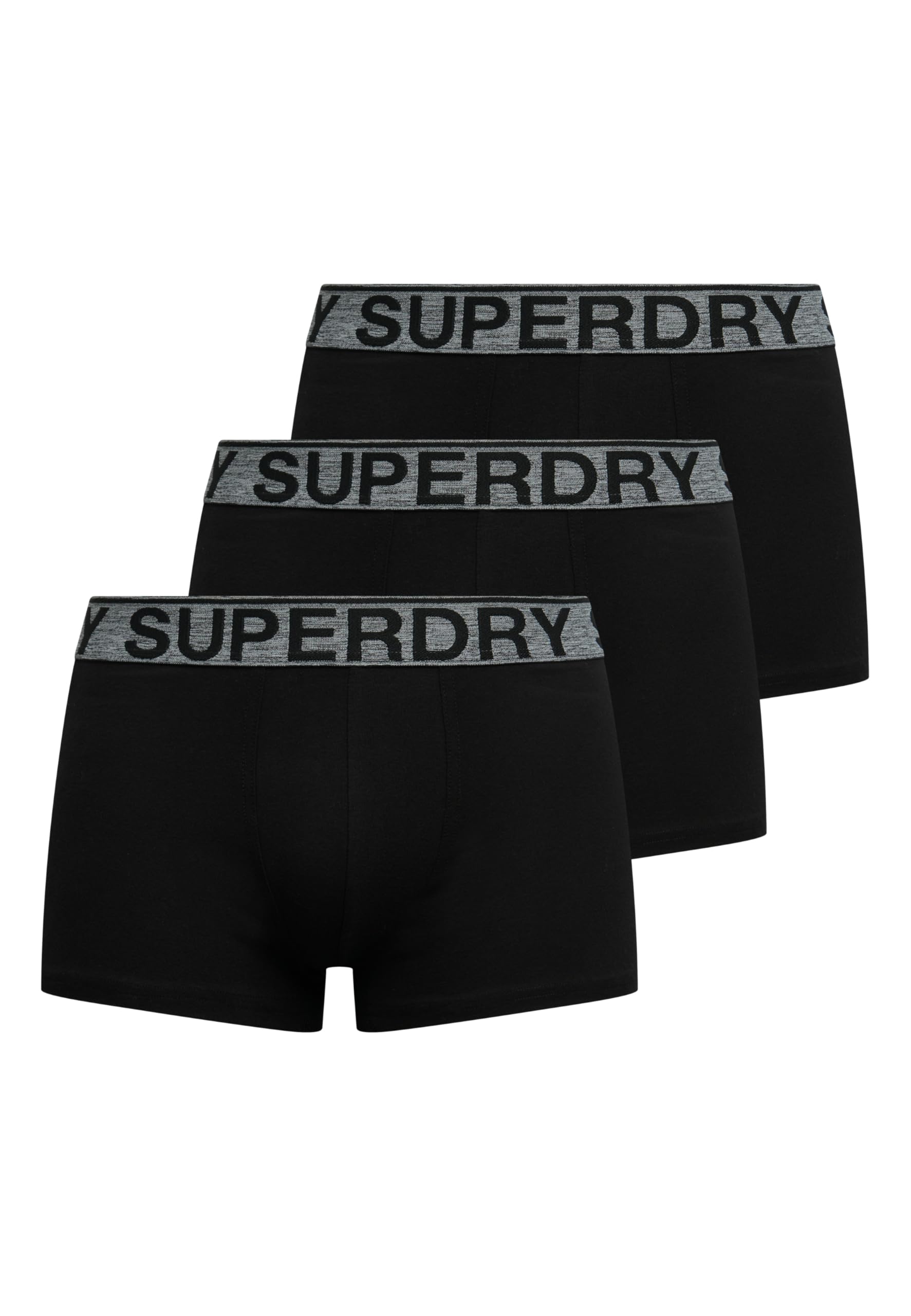 Superdry Mens Trunk Triple Pack Boxer Shorts - Triple Black/Grey - L
