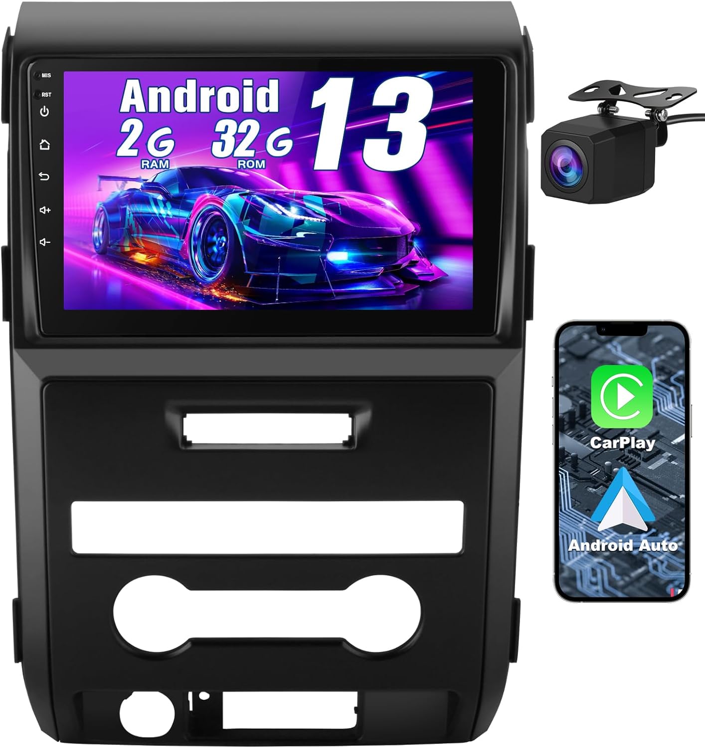 AWESAFE Android 13 Car Stereo for Ford F150 2009 2010 2011 2012, Wireless Carplay Android Auto Android 9 inch Touchscreen F150 Radio Replacement with GPS Navigation Bluetooth WiFi