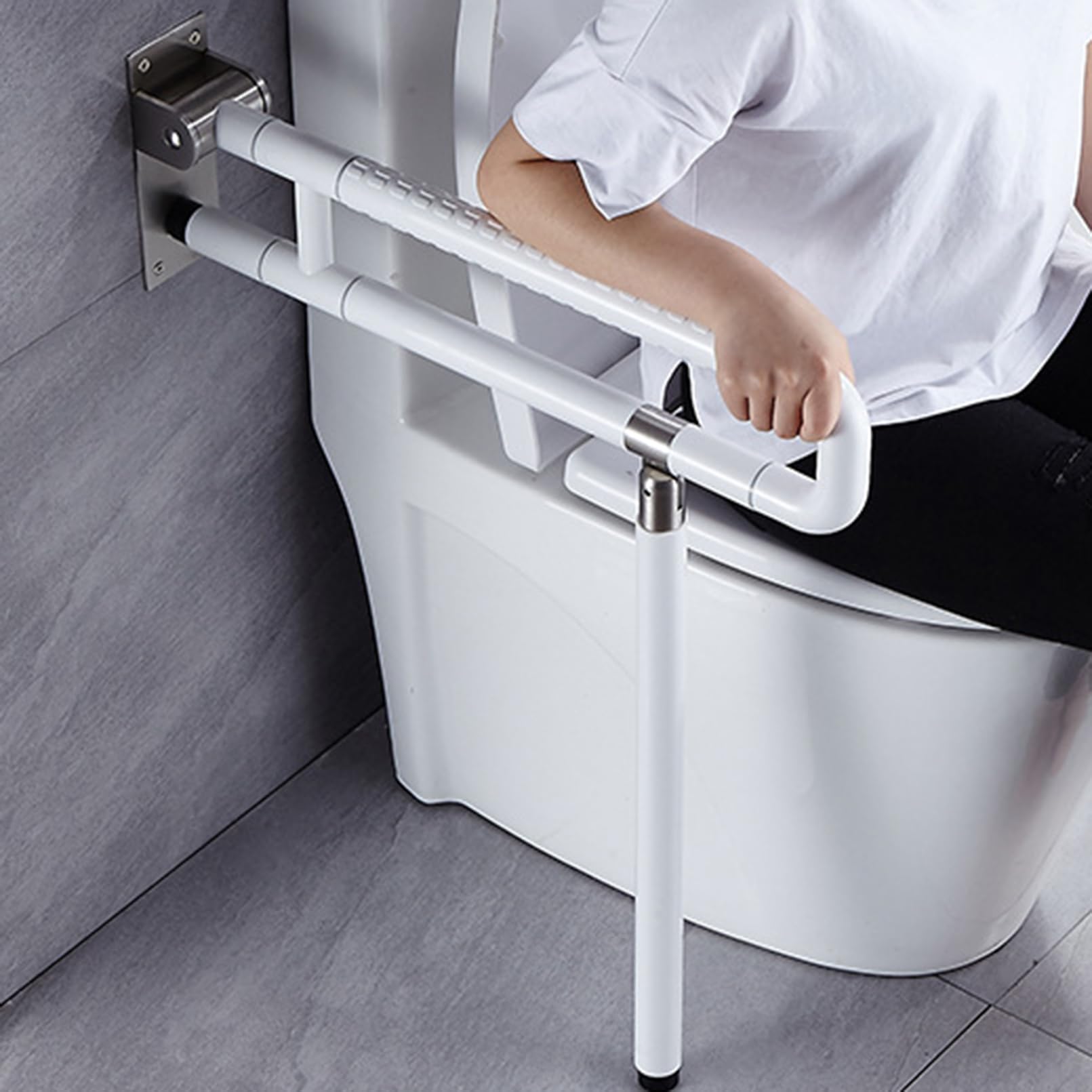 Barra de apoyo plegable para inodoro, reposabrazos de seguridad antideslizante para baño, ayuda para personas mayores, barra de agarre ajustable para asistencia a personas mayores, seguridad en el