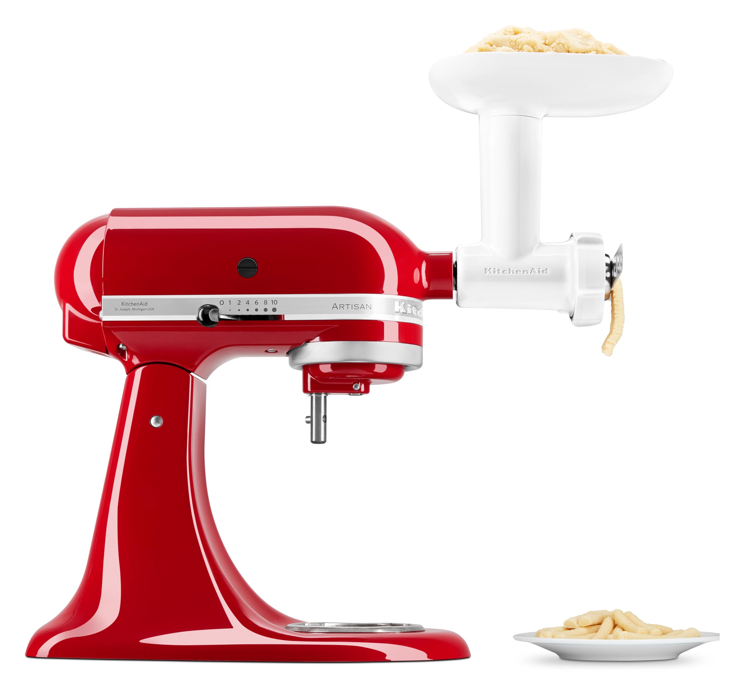 KitchenAid Zubehör Fleischwolf - 5KSMFGCA - Zerkleinerer für Kitchen aid Küchenmaschine - Gemüsezerkleinerer - mit Spritzgebäckvorsatz in 5 Formen