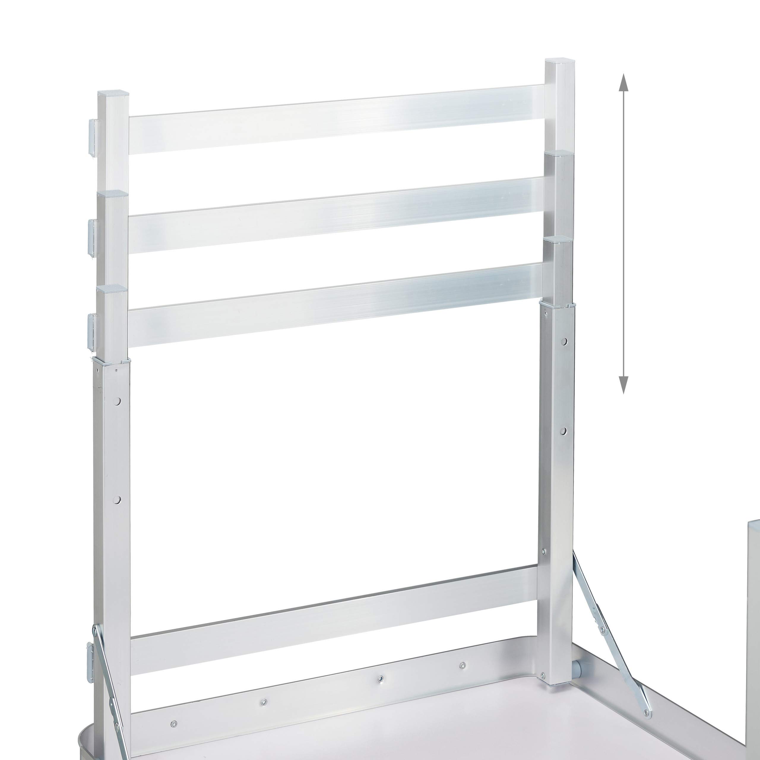 Relaxdays Table Camping, Pliable, 4 chaises, réglable en Hauteur, 120x60 cm,alu, MDF,Gris/Argent