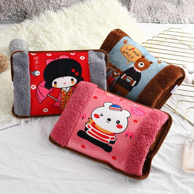 Image of Hellobear Electric Heating pad Bag for Pain Relief | period cramp Relief, Massage, Winter Warmer | Rechargeable Hot Water Bag, Gel technology| Thoughtful gift for your Girlfriend, Wife, sister | Soft and cute teddy Plush Cover| Premium look (Animation (Children))