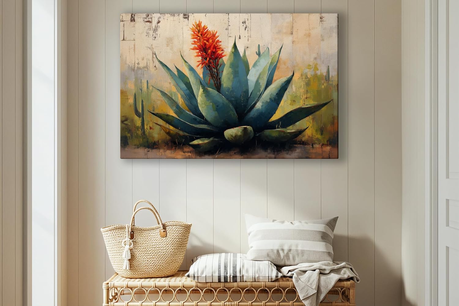 Arizona Canvas Prints Small to Extra Large - Sonoran Desert Landscapes Dining Room, Bedroom, Bathroom, Living Room - Saguaro Cactus Wall Art (Arizona Desert Jewel, 24"L x 36"W)