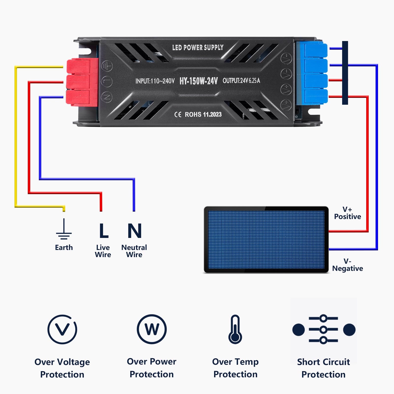 Zasilacz LED 12V 200W Transformator LED Trafo AC 230V Na DC 12V 16,6A Smukły Stałe Napięcie Sterownik LED Zasilacz Ultra Cienki Transfo Niskonapięciowy Do Użytku Wewnętrznego, Taśmy LEDs