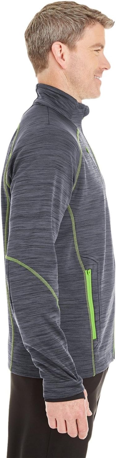 Ash City - North End Men's Flux Mélange Bonded Fleece Jacket L CARBON/ ACD GRN