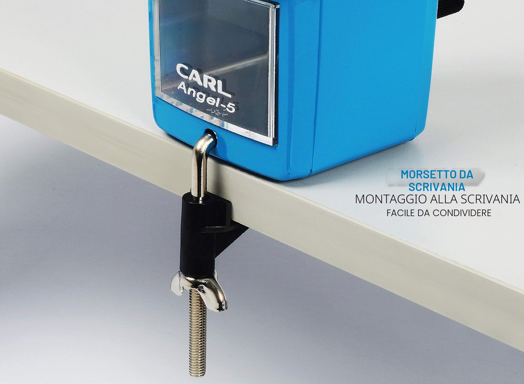 CARL Angel Temperamatite Manuale, Metallo Alluminio, Blu, Four full sized shelves