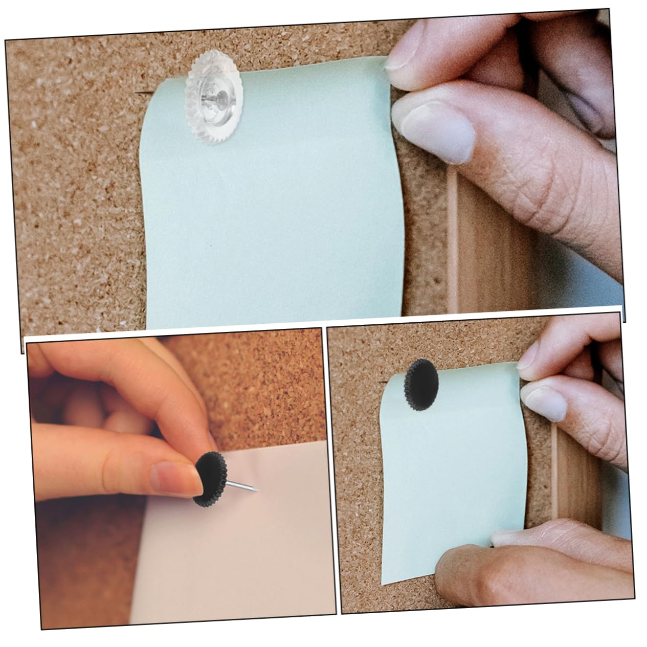DOITOOL 5 Sätze Transparente Pinnwand Reißnägel Büro Pinnadeln Kork Board Nadeln Dekorative Pushpins Für Fotos Und Notizen Transparent Boxen 200 Stück * 5