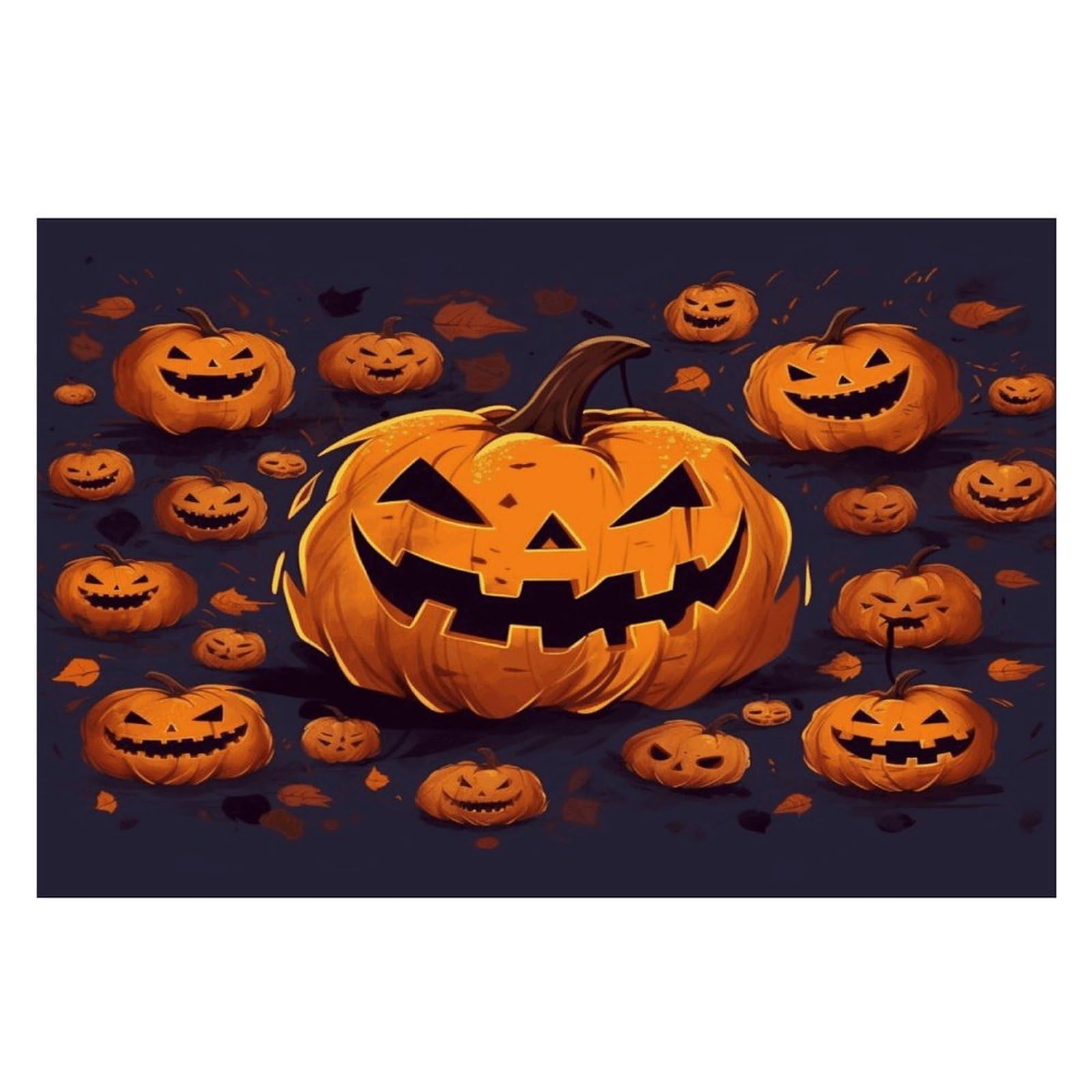 Halloween Pumpkin Placemats Heat-Resistant Washable Place Mats Anti Slip Dining Table Place Mats Wipeable Dining Table Mats Kitchen Decoration Placemats 17.7’’×11.8’’
