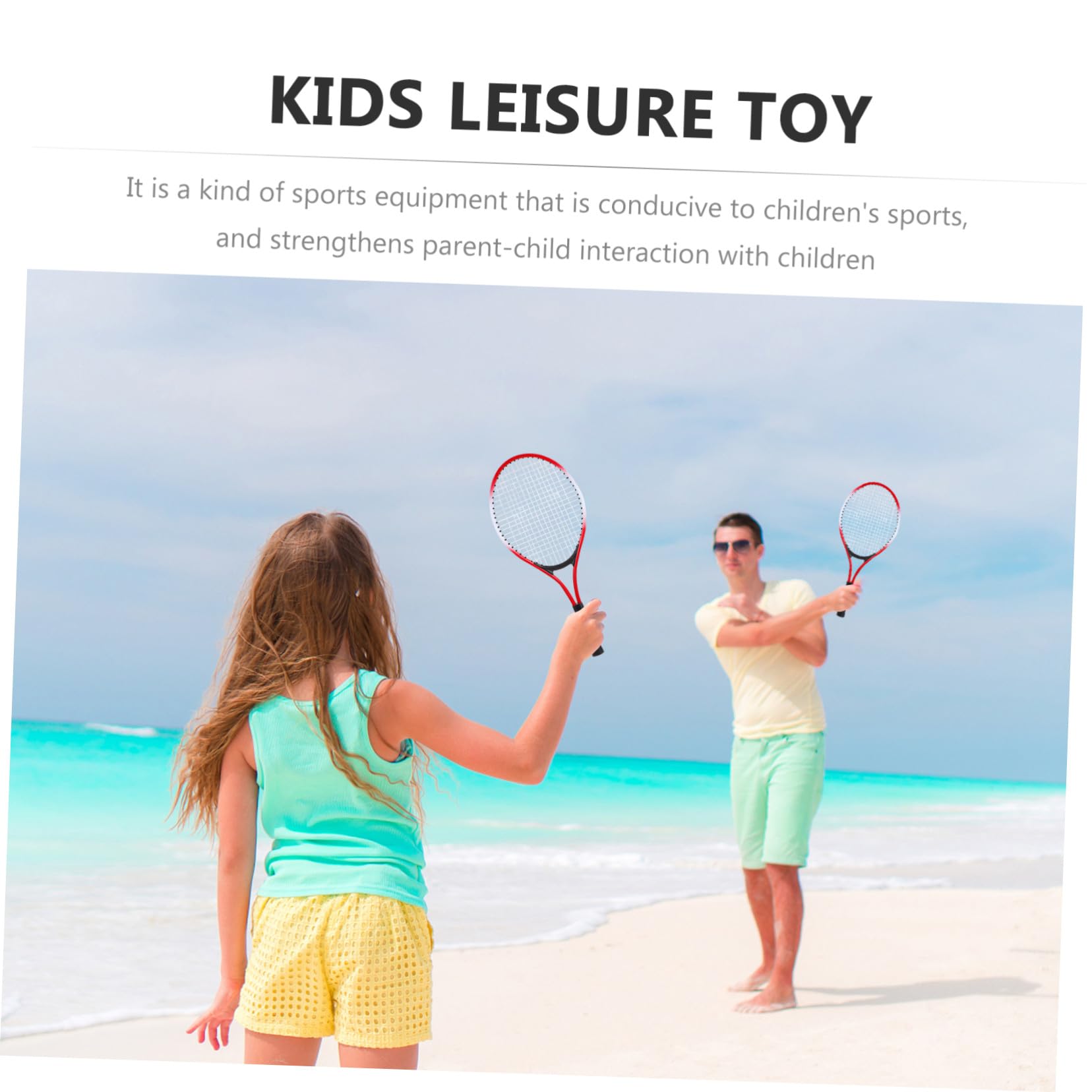 Set e Manico Morbido per Bambini Racchette da Tennis con Pallina e Borsa, Rete Flessibile in Ferrolegato per Sport All'aperto e Gioco