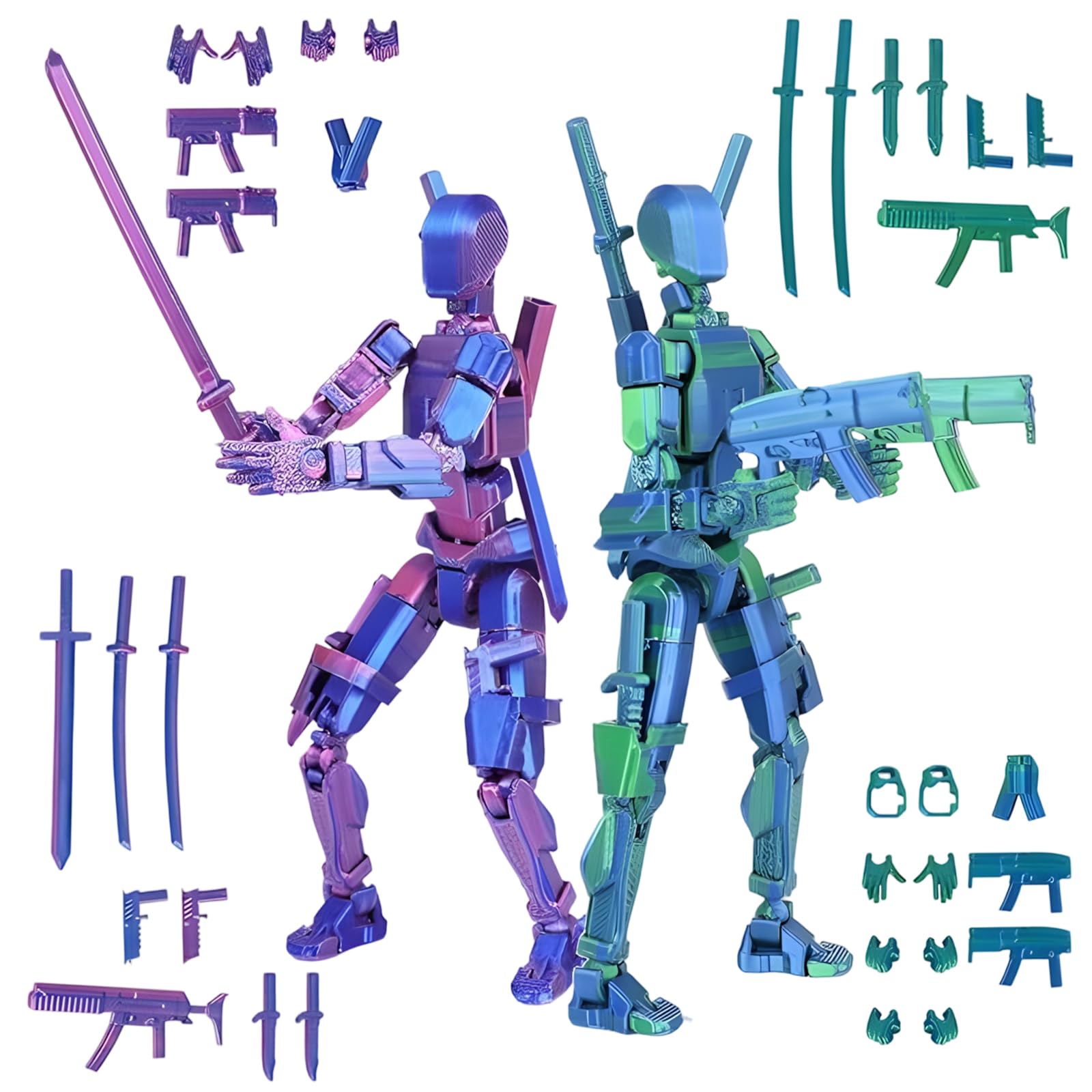 Action Figures Set, Multi-Jointed Robot Toys for boys, Desktop Decoration for Collectors and Enthusiasts, for Dynamic Play, Suitable as a commemorative gift
